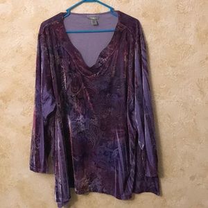 Beautiful plus size purple velour blouse